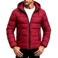 thumbnail image 2 of WRKEKC Puffer Jacket Men Hooded Lightweight Winter Outerwear with Zipper Side Pockets for Cold Weather Daily Outdoor Wear, 2 of 6