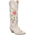 thumbnail image 2 of Dingo  Womens Poppy Floral Snip Toe   Casual Boots   Knee High Low Heel 1-2", 2 of 5