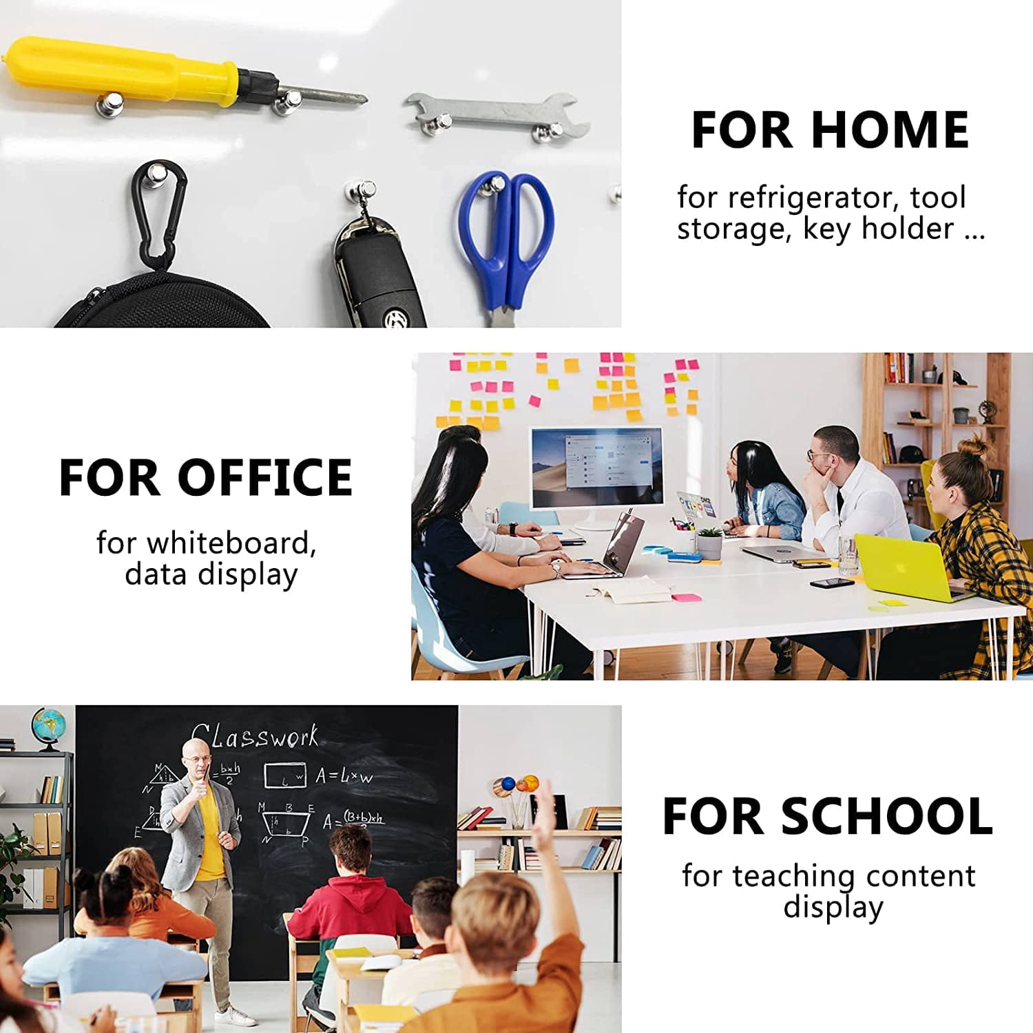 20PCS Magnetic Push Pin, Magnets Fridge, Magnets for Whiteboard, Heavy Duty Neodymium Magnet, Used as Strong Refrigerator Magnets, White Board Magnets, Pin Magnets, Perfect for Home, Kitchen, Office