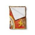 thumbnail image 2 of Detroit Soft Flannel Fleece Throw Blanket, Antique Detroit Flag with Floral Swirls Grungy Look Vintage Style Old American, Cozy Plush for Indoor and Outdoor Use, 50" x 70", Multicolor, by Ambesonne, 2 of 5