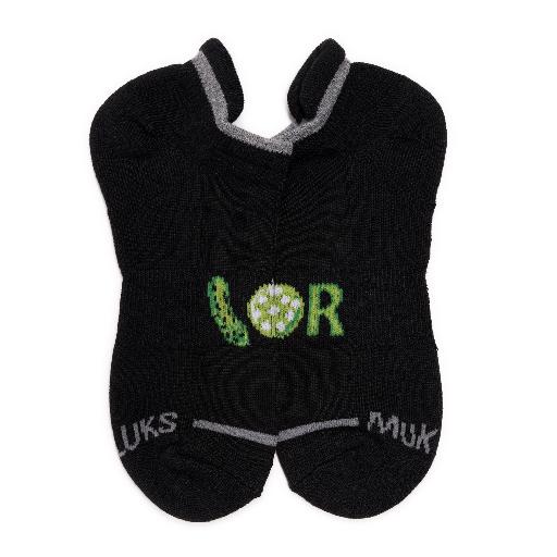 Muk Luks Men's 6 Pack Pickleball Ankle Socks, Black/Green, One Size