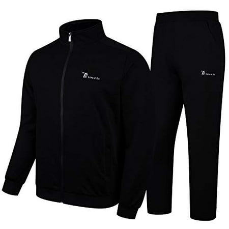 YSENTO Mens Activewear Fleece Tracksuit 2 Pieces Full Zip Athletic ...
