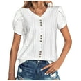 thumbnail image 1 of Birdeem Womens Fashion Casual Spring and Summer Short Sleeve V-Neck Blouses & Shirts, 1 of 11