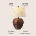 thumbnail image 7 of JONATHAN Y Alaro 24.5" Farmhouse Coastal Water Hyacinth Basket LED Table Lamp, Dark Brown, JYL6501B, 7 of 7