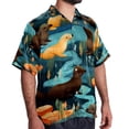 thumbnail image 2 of Platypus Men's Short Sleeve Printed Button Down Beach, Casual, Poplin Shirts for Summer Vacation, 2 of 6