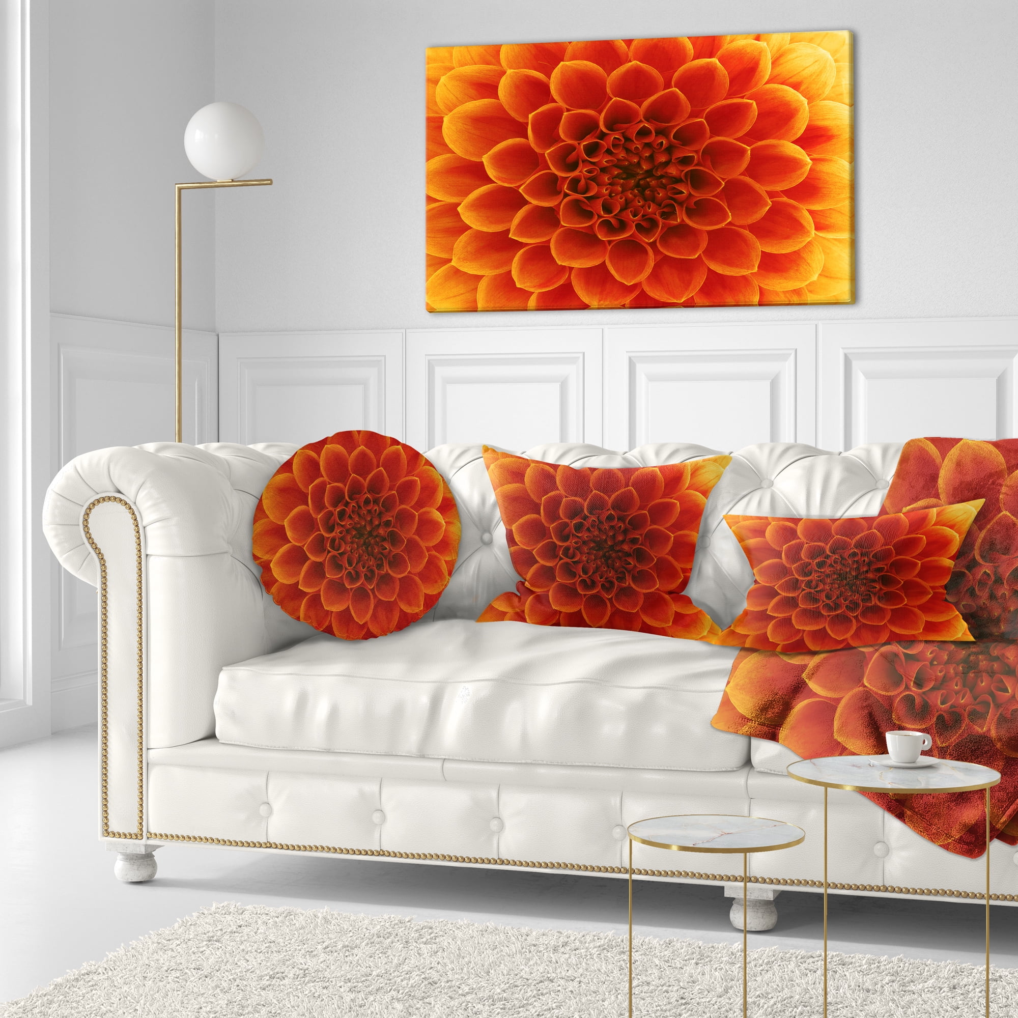 Designart 12" x 20" Yellow Polyester Throw Pillow
