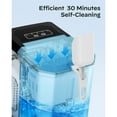 thumbnail image 4 of Portable Ice Maker Countertop, 9Pcs/8Mins, 26lbs/24H, Self-Cleaning Ice Machine with Handle, 2 Sizes of Bullet Ice for Home Kitchen Office Bar Party, Black, 4 of 7