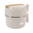 thumbnail image 2 of Stainless Steel Noodle Bowl Lunch Box, Rustproof Healthy Double Layer Insulated Ramen Cooker  For Office Workers Beige, 2 of 8