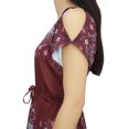 thumbnail image 4 of Bimba Women's Maroon Bohemian Drawstring Waist Dress Long Summer Wear Maxi-4, 4 of 4