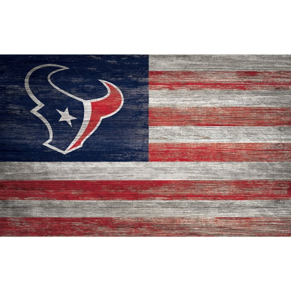 Houston Texans 11'' x 19'' Distressed Flag Sign