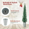 thumbnail image 5 of GOFLAME Set of 3 Potted Christmas Tree, 3’ 4’ 5’ Slim Pencil Trees with 120, 140, 160 Branch Tips & Cement-Filled Metal Bases, Artificial Entrance Xmas Trees for Porch, Front Door, Entryway, 5 of 9