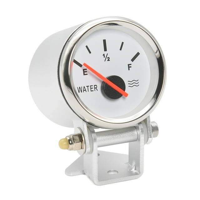 Indicateur de Niveau de Réservoir d'Huile 52MM 0-190 Ohm avec Support de Jauge Argentée Rétroéclairage Rouge 9-32V, Convient à la Plupart des Réservoirs