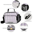 thumbnail image 4 of 6L Leakproof Lunch Tote with Thermal Lining Lunch Bag Picnic Cooler Bag Light Purple Plaid, 4 of 9