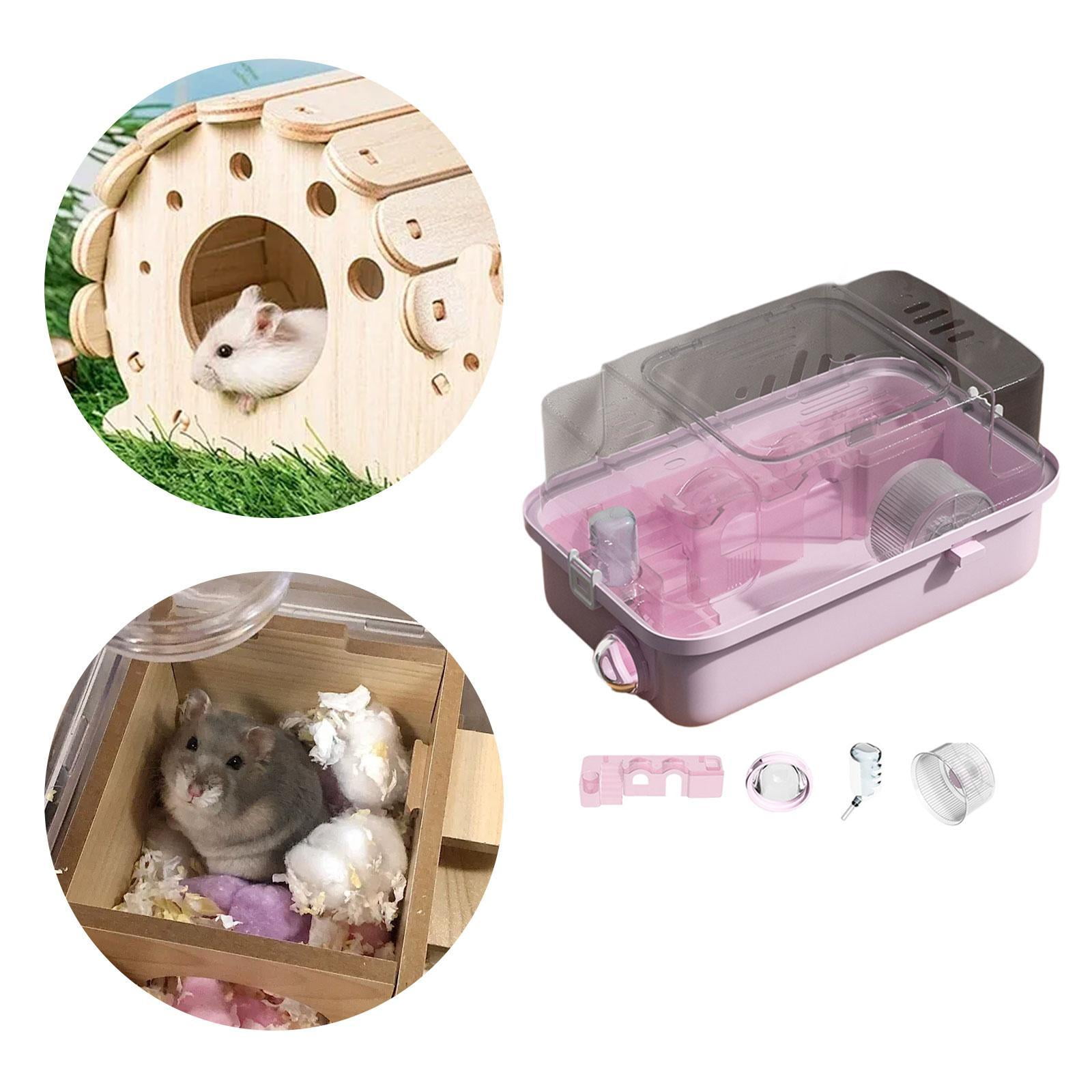 balikha Hamster Cage 2 Layers of Multi -purpose with Apparent Surface Living Space of Small Animal Cages for Small Animals Mice Rat pink
