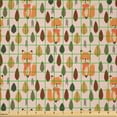 thumbnail image 2 of Ambesonne Fox Fabric by the Yard Microfiber, Colorful Leaves Animals Scarfs, 1 Yard, Persian Orange Dark Sepia, 2 of 2
