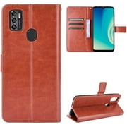Case for ZTE Blade A7S 2020 Leather Case,Flip Leather Wallet Cover Case for ZTE Blade A7S 2020 Case Cover Brown