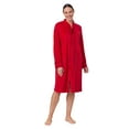 thumbnail image 4 of Aria Women's Stretch Velour Long Sleeve Zip Front Sleepwear Robe with Pockets, Sizes XS-5X, 4 of 8