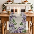 thumbnail image 2 of Table Runner 72 Inches Long for Kitchen Dining, Purple Flowers Dresser Scarf Farmhouse, Dining Table Decorations for Wedding/Parties, Spring Leaves Floral Plants Beige 14 x 72 In, 2 of 8