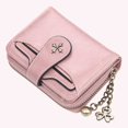 thumbnail image 5 of Cartera vintage plegable de piel sintética con ventana de identificación compacta para mujer, 5 of 5
