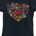 thumbnail image 2 of Girl's Marvel Hero Heart Graphic Tee Navy Blue X Small, 2 of 4
