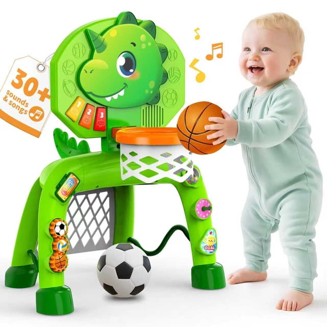 Aro de Baloncesto y Portería de Fútbol para Niños Pequeños de 1 a 3 Años