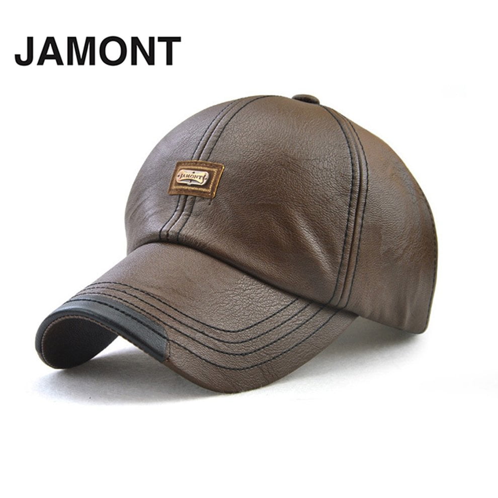 JAMONT 12966 Soft Men Baseball Cap Male Baseball Hat Fashion PU Peaked ...