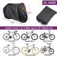 thumbnail image 3 of Bike Cover for 1, 2 or 3 Bikes Waterproof Bicycle Cover Outdoor Bike Storage Covers XL XXL 420D Heavy Duty Rain Sun UV Wind Proof for Mountain Road Electric Bike etc, 3 of 7