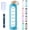 Sky Blue, variant on 32 Oz Borosilicate Glass Water Bottle with Time Marker Reminder Quotes, 1 Liter Leak Proof Motivational Water Bottles with Sleeve and Lid (Olive)
