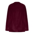 thumbnail image 6 of FAIWAD Women's Velour Long Sleeve Tunic Tops V Neck Casual Soft Comfy Spring Summer Velvet Tops, 6 of 6
