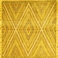 thumbnail image 1 of Ahgly Company Machine Washable Indoor Square Abstract Yellow Contemporary Area Rugs, 6' Square, 1 of 4