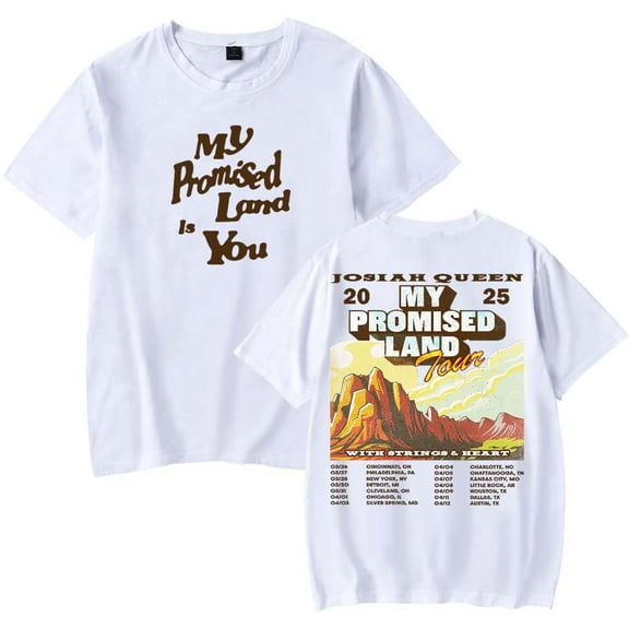 Josiah Queen My Promised Land Tour 2025 T-Shirt Women Men Crewneck Short Sleeve Fashion Casual Tee
