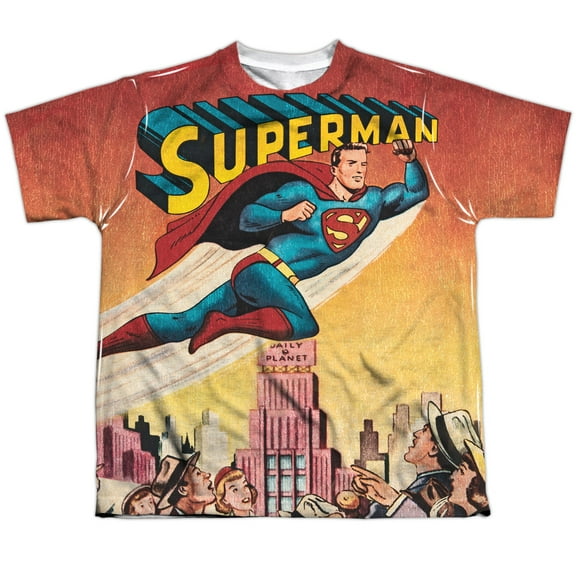 Superman - City Flying - Youth Short Sleeve Shirt - X-Large