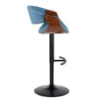 thumbnail image 5 of Curvo Adjustable Bar Stool, Chrome Bar Stools, Bar Chairs, Swivel Bar Stools, Bar Stools Set of 2 (Blue), 5 of 6