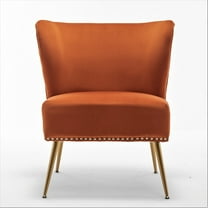 US Pride Furniture Corisha 25"W Velvet Armless Accent Living Room Chair, Orange Red