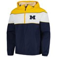 thumbnail image 2 of Men's G-III Sports by Carl Banks Navy Michigan Wolverines Center Line Half-Zip Raglan Hoodie Jacket, 2 of 3