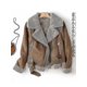 thumbnail image 1 of Chaquetas de piel de oveja sintética de invierno para mujer, chaquetas de cuero de imitación para mujer, abrigos marrones cortos de ante gruesos y cálidos para motocicleta, 1 of 5