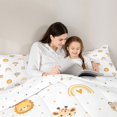 thumbnail image 5 of Homewish Cute Elephant Giraffe Lion 3 Pieces Queen Comforter Set For Children Teens Girls,Cartoon Animal Ultra Soft Bedding Sets,Kawaii Cartoon Rainbow Stars Bedding Comforter Set, 5 of 8