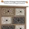 thumbnail image 3 of FOROUTIA 8 Drawer Wooden Chest with Floral Pattern,Wood Grain Finish Dresser for Bedroom,Living Room, 3 of 7