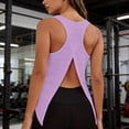 thumbnail image 2 of Miluxas Racerback Workout Tank Tops for Women Split Open Back Athletic Sports T Shirts Sleeveless V Neck Tunic Tank Tops for Gym Yoga Running Purple, 2 of 7
