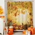 thumbnail image 4 of Shower Curtain 36"W x 78"L Fall Maple Leaves Pumpkins Fruits Harvest Fabric Shower Curtains Set with Hooks Water Repellent Bathroom Curtains Machine Washable Bathroom Accessories, 4 of 6