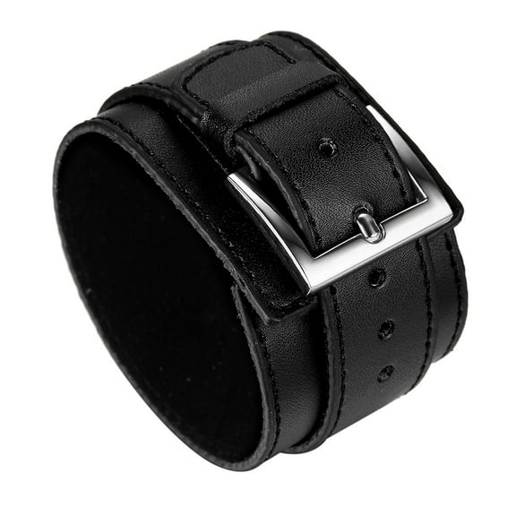 Avaner Leather Cuff Bracelet for Men:Gothic Viking Adjustable Wrap Punk Braided Rock Leather Wristband