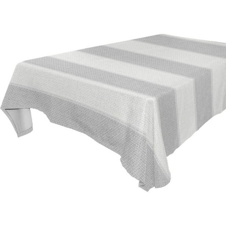 

POPCreation Gray White Stripe Tablecloth 60x120 inches