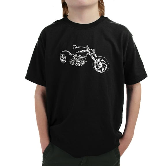 LA Pop Art Boy's Word Art T-shirt - MOTORCYCLE
