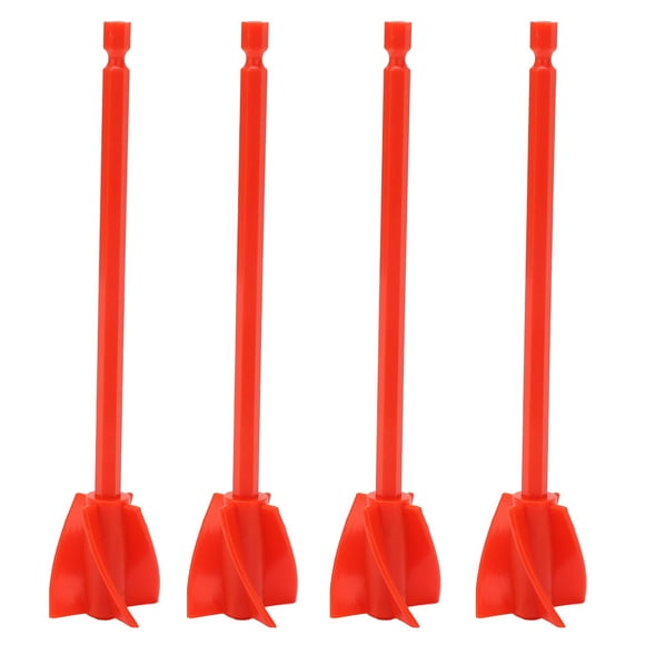 4 paletas mezcladoras de resina, mezcla uniforme y resistente, 5 cuchillas, accesorio de taladro reutilizable para mezclador de pintura, color rojo