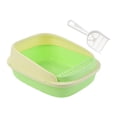 thumbnail image 3 of Caja de arena para gatos de lados altos con marco con borde con arena para s Scatter Protect Verde 50x40x20cm jinwen bandeja de arena para gatos, 3 of 8