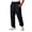 Black_Wide Leg, variant on Mens Wide Leg Sweatpants Fleece Drawstring Elastic Waist Joggers with Zip Pockets Warm Winter Solid Color Workout Casual Lounge Pants