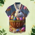 thumbnail image 2 of XDZJLR Mens T Shirt Easter Fashion Casual Crewneck Graphic Short Sleeve Shirt Lapel Fully Printed Tops Tees, 2 of 3