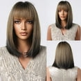 thumbnail image 1 of Bob Wigs for Women Synthetic Hair Wigs Short Bob Wigs With Bangs Straight Wigs Hair Replacement Natural Hair Looking for Girl Daily Use A6, 1 of 6