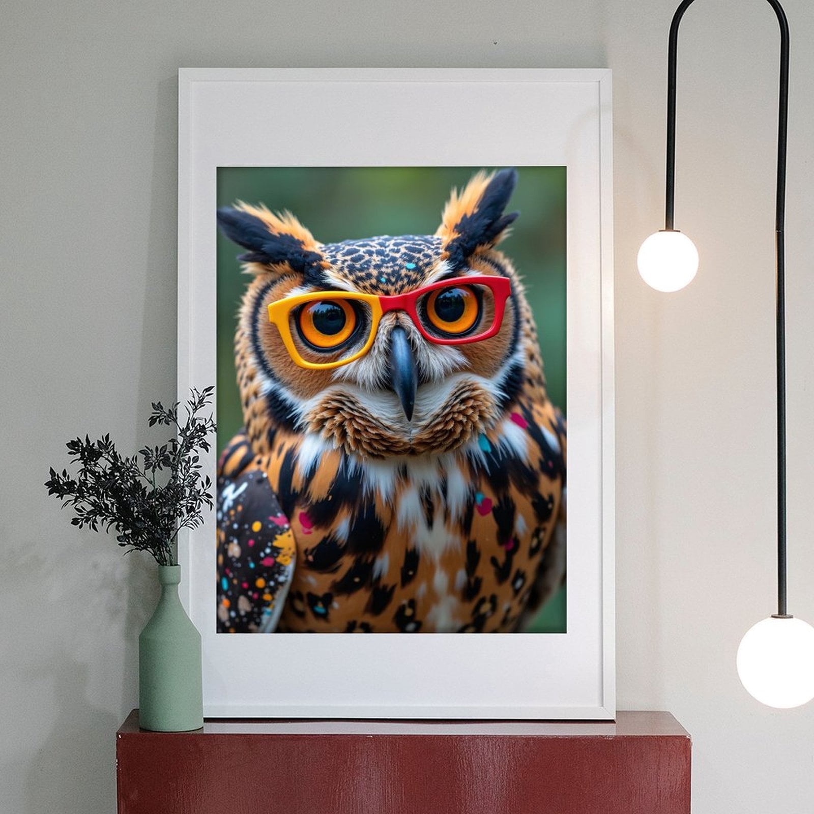 Diamond Art Kit for Adults, Owl Wearing Colorful Glasses Diamond Painting for Adults Beginners, 5D DIY Diamond Art Painting Kits, Colorful Diamond Painting Craft for Home Decor 12x16