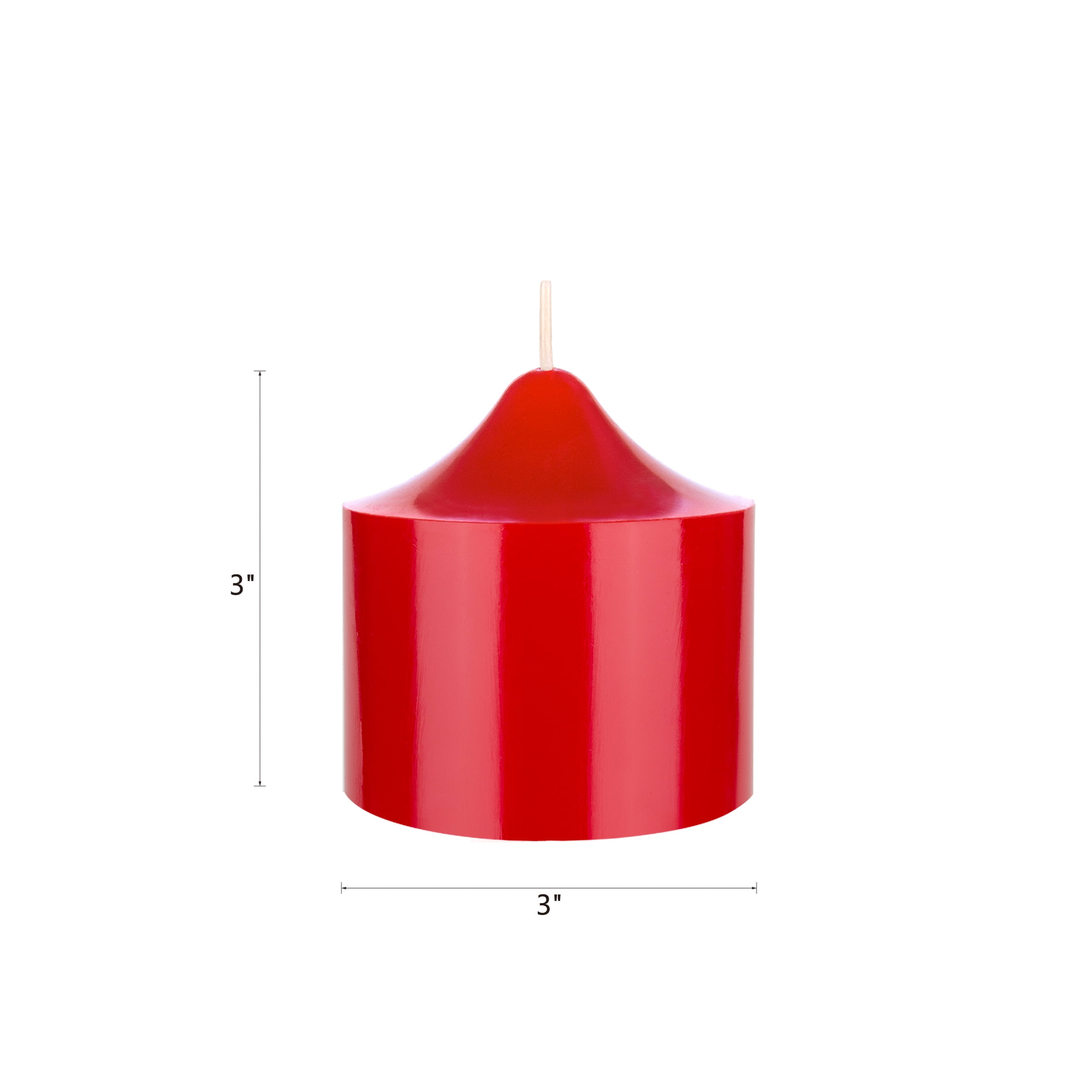 Mega Candles 1 pc Unscented Red Dome Top Round Pillar Candle, Hand Poured Premium Wax Candles 3 Inch x 3 Inch, Home Décor, Wedding Receptions, Baby Showers, Birthdays, Celebrations, Party & More
